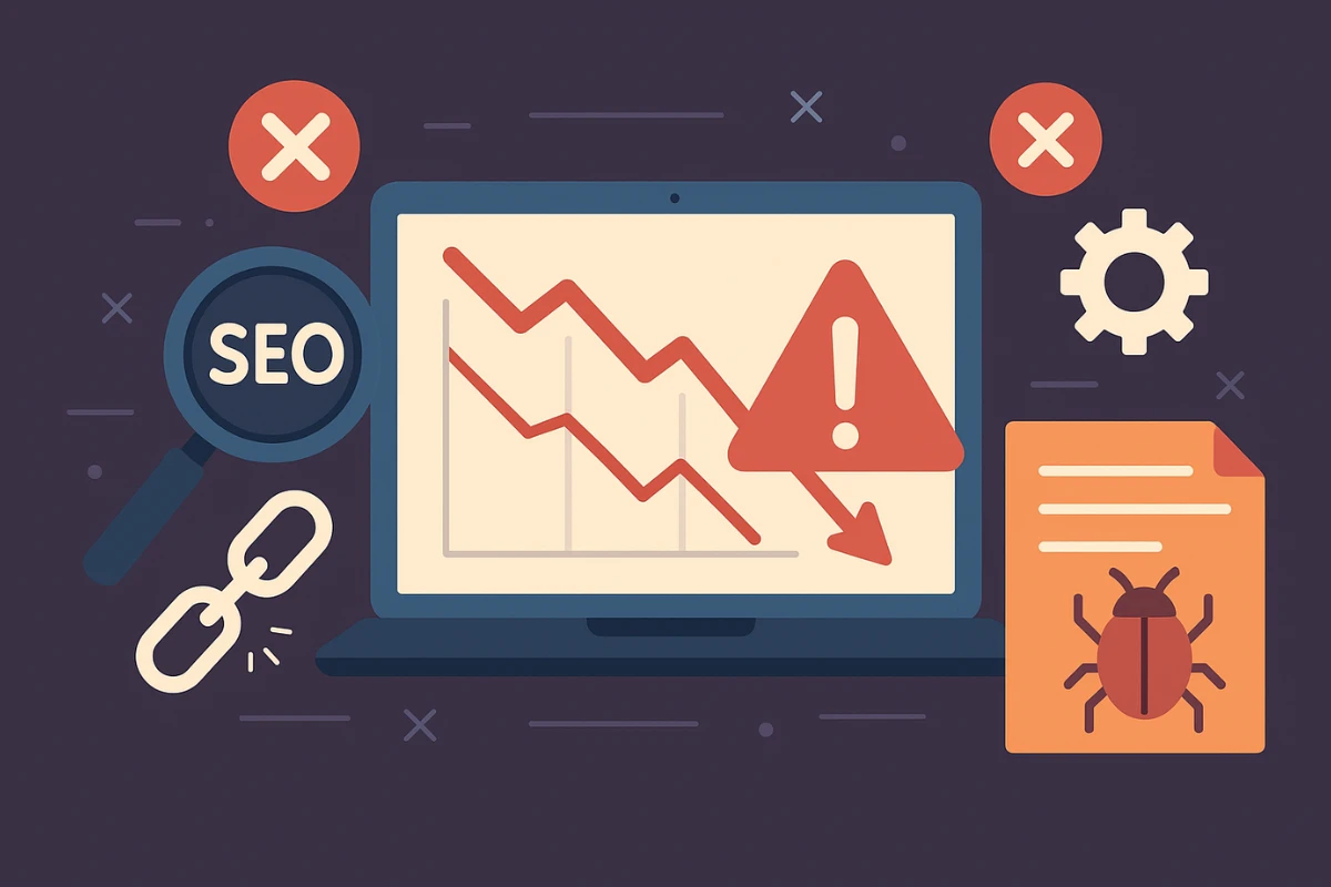 Technical SEO mistakes concept