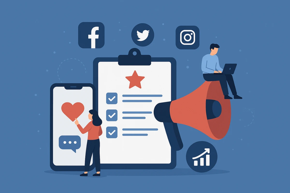 Social media engagement illustration