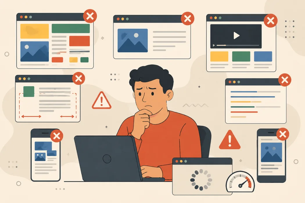 Broken website design
